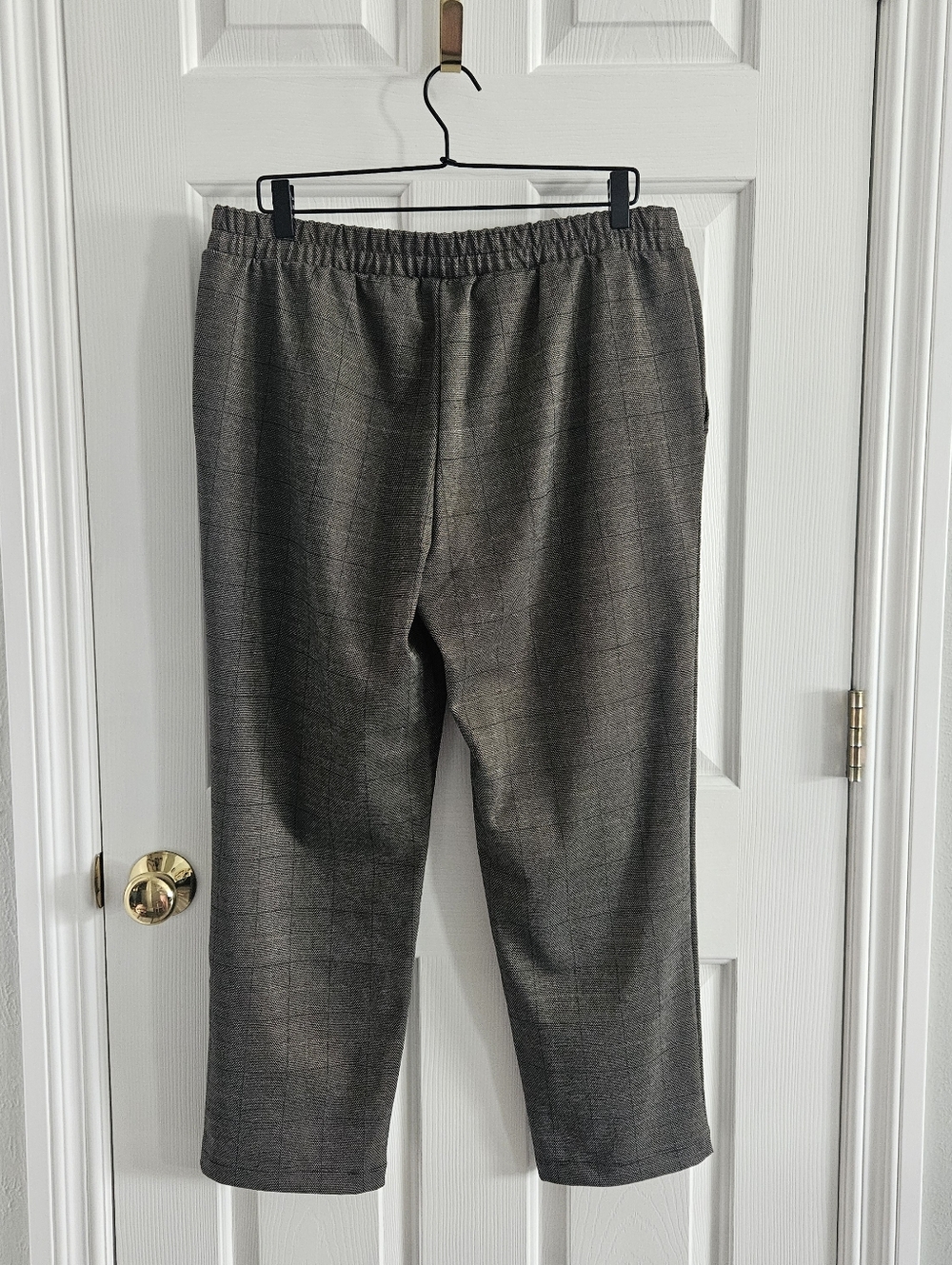 NWOT A New Day High Rise Brown Plaid Straight Leg Ankle Length Pull On Pants - Picture 5 of 10